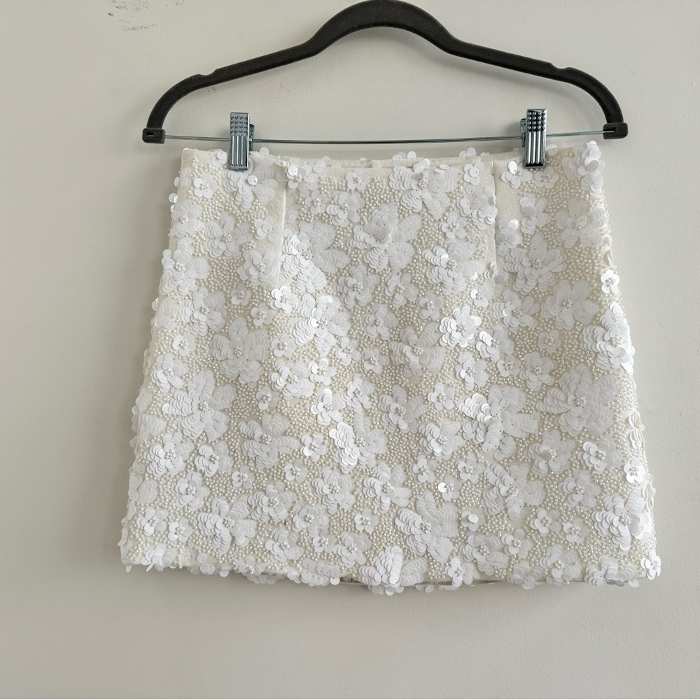 Michael Kors White Floral Mini Skirt